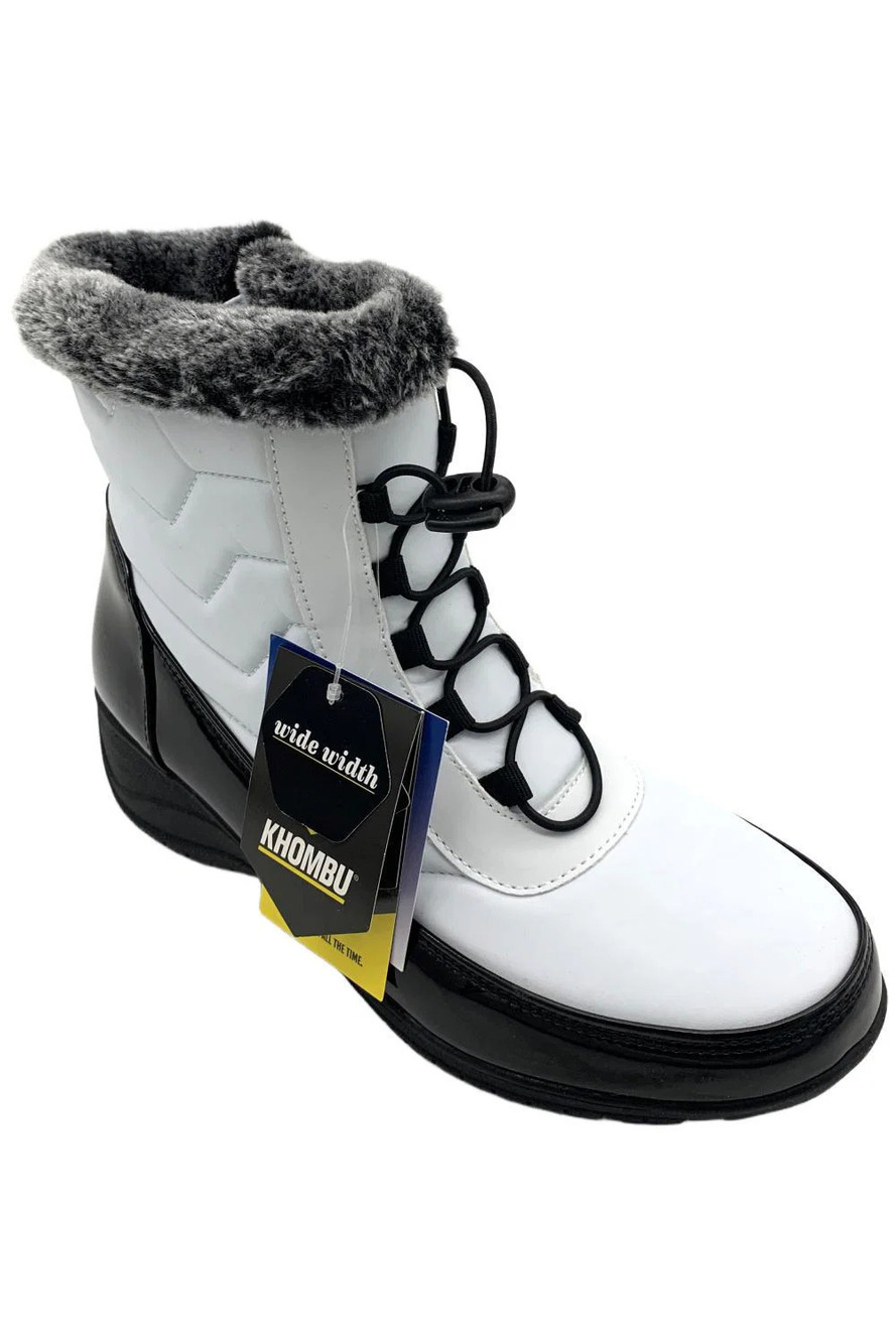 Khombu Women's Waterproof Bungee Winter Boots Margot White - Medium